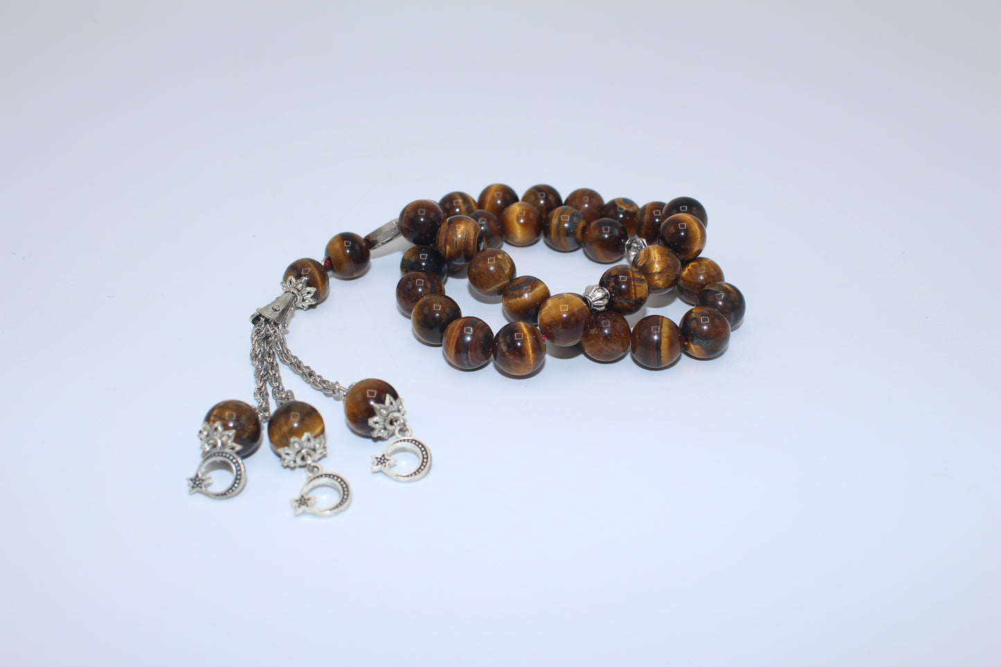 Tiger Eye Aqeeq Stone Tasbeeh